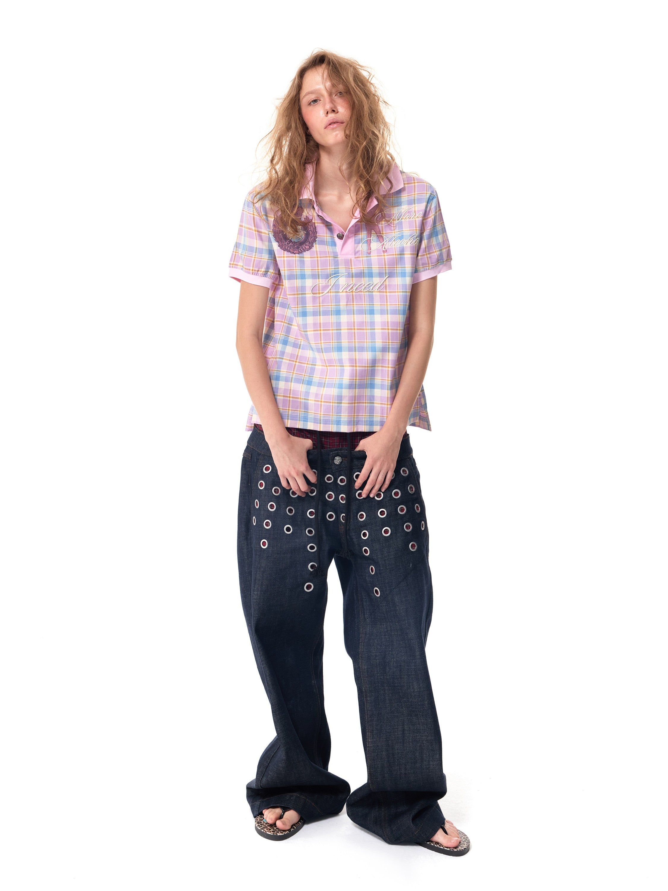 HAS2SONS Eyelet Dual Waist Raw Jeans 087