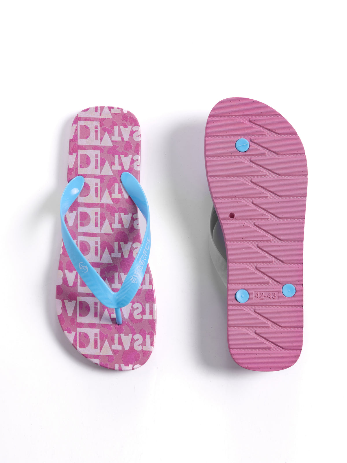 HAS2SONS Pink Leopard Print Anti-Slip Flip Flops 117