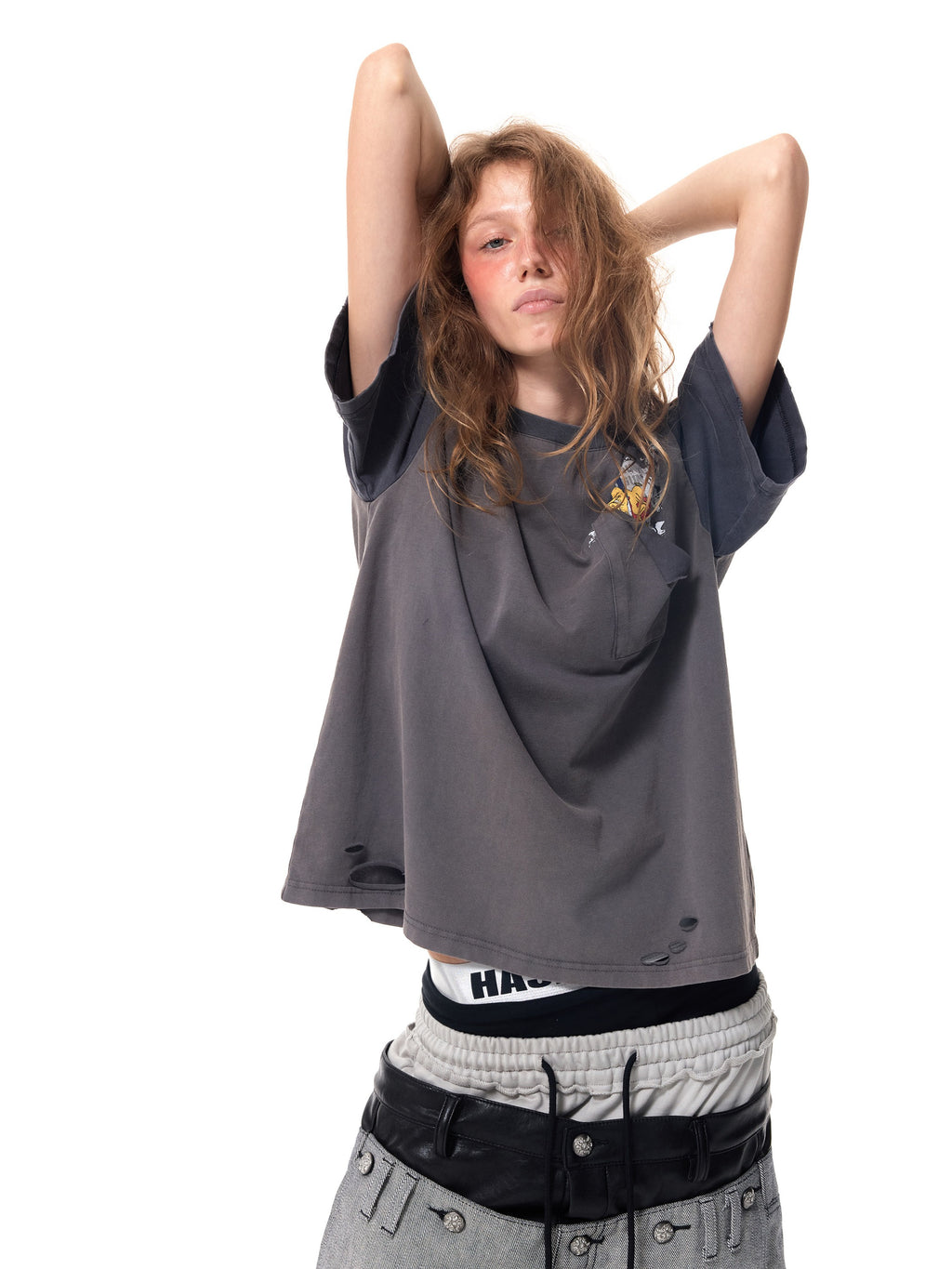 HAS2SONS Contrast Lion H2S Boxy Tee 098