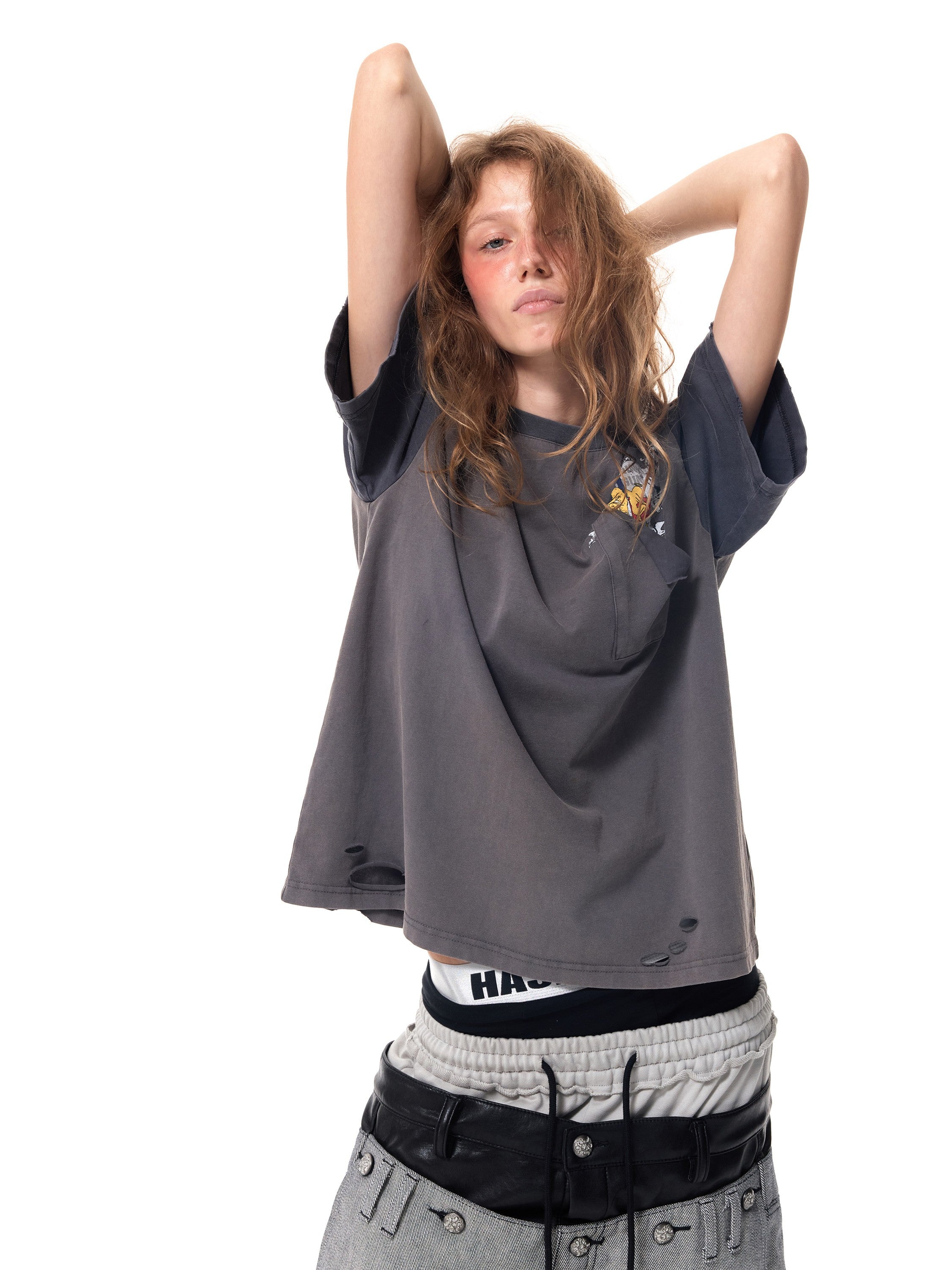 HAS2SONS Contrast Lion H2S Boxy Tee 098