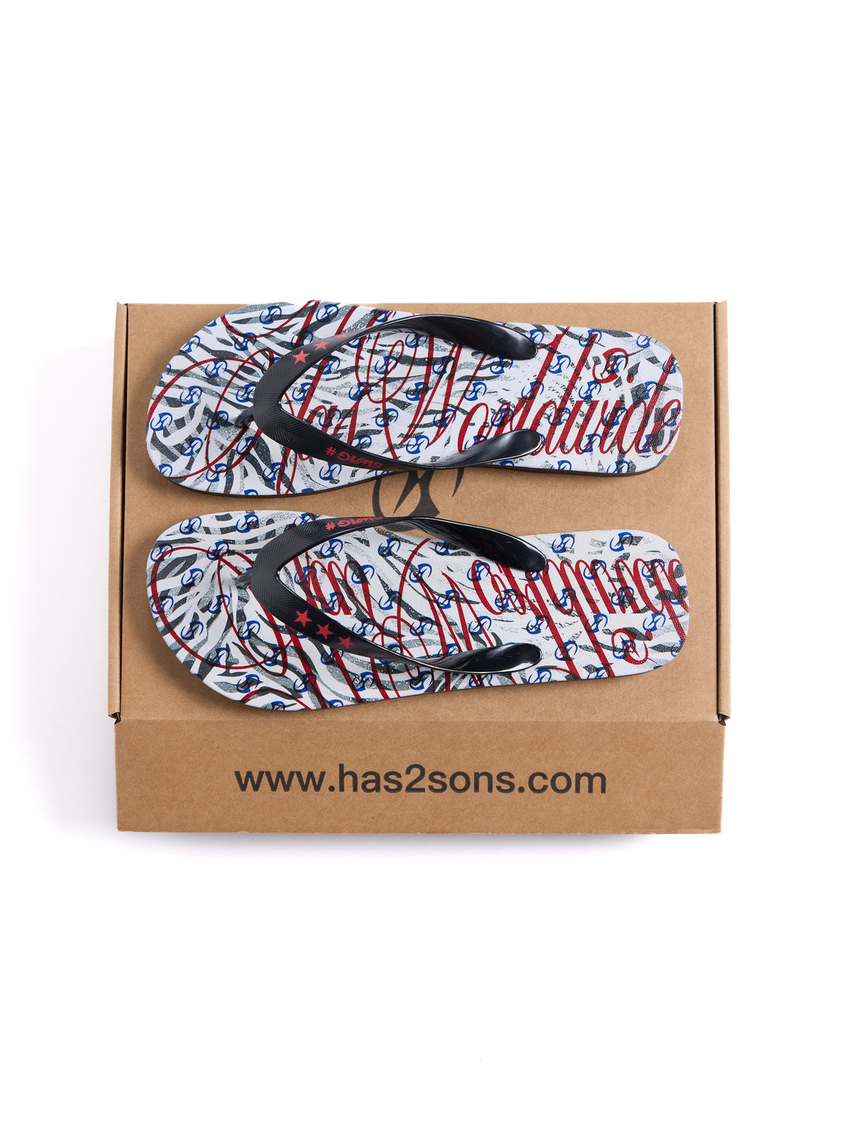 HAS2SONS Zebra Print Anti-Slip Flip Flops 116
